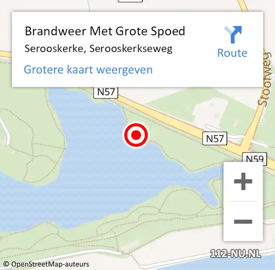 Locatie op kaart van de 112 melding: Brandweer Met Grote Spoed Naar Serooskerke, Serooskerkseweg op 3 juli 2024 20:53