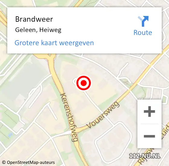 Locatie op kaart van de 112 melding: Brandweer Geleen, Heiweg op 17 oktober 2013 11:23
