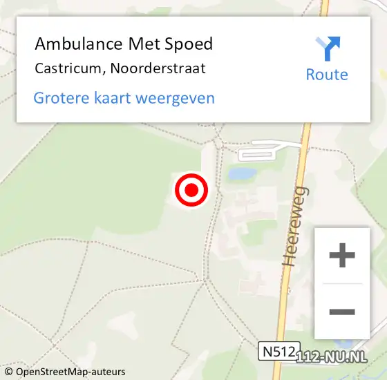 Locatie op kaart van de 112 melding: Ambulance Met Spoed Naar Castricum, Noorderstraat op 3 juli 2024 21:00