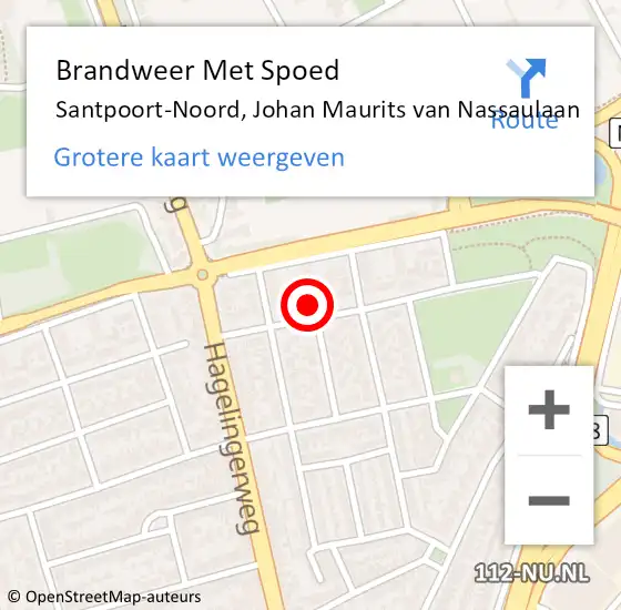 Locatie op kaart van de 112 melding: Brandweer Met Spoed Naar Santpoort-Noord, Johan Maurits van Nassaulaan op 3 juli 2024 21:11