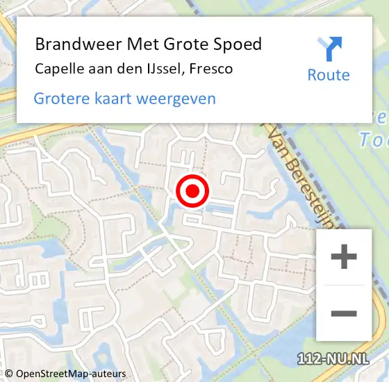 Locatie op kaart van de 112 melding: Brandweer Met Grote Spoed Naar Capelle aan den IJssel, Fresco op 3 juli 2024 21:11