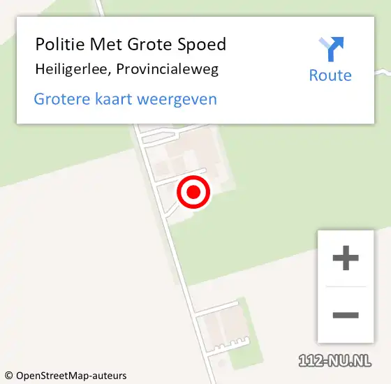 Locatie op kaart van de 112 melding: Politie Met Grote Spoed Naar Heiligerlee, Provincialeweg op 3 juli 2024 21:12