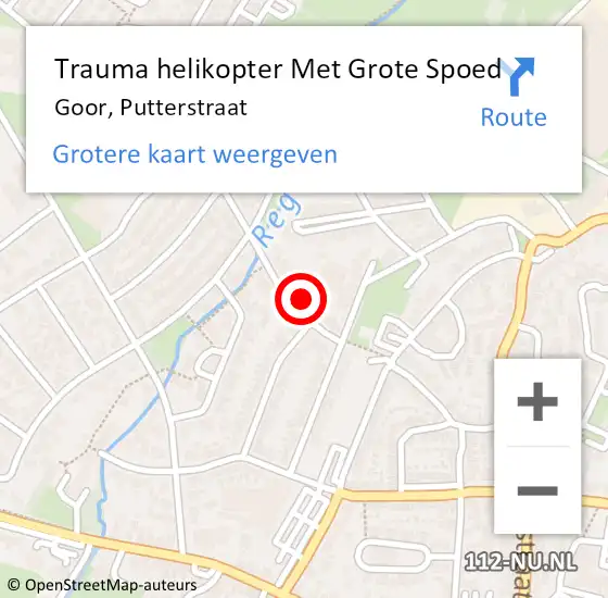 Locatie op kaart van de 112 melding: Trauma helikopter Met Grote Spoed Naar Goor, Putterstraat op 3 juli 2024 22:46