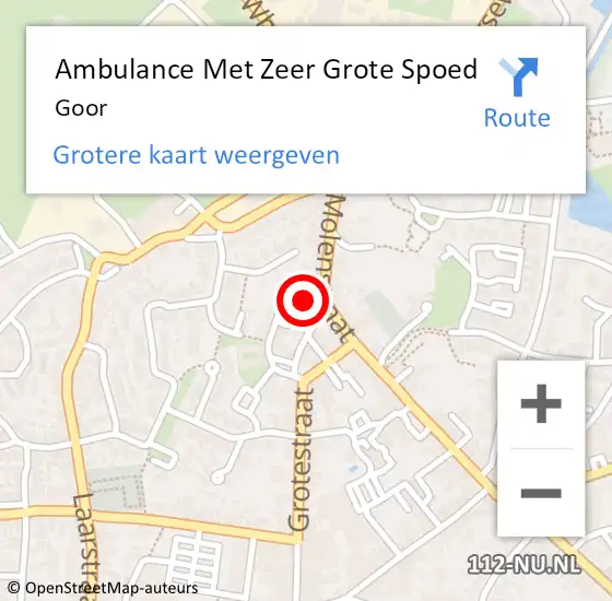 Locatie op kaart van de 112 melding: Ambulance Met Zeer Grote Spoed Naar Goor op 3 juli 2024 22:47