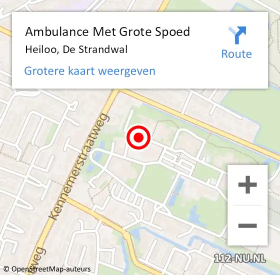 Locatie op kaart van de 112 melding: Ambulance Met Grote Spoed Naar Heiloo, De Strandwal op 3 juli 2024 22:57