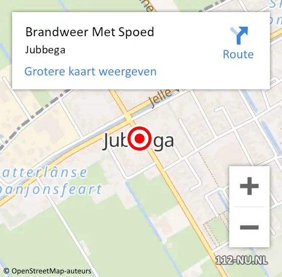 Locatie op kaart van de 112 melding: Brandweer Met Spoed Naar Jubbega op 3 juli 2024 23:31