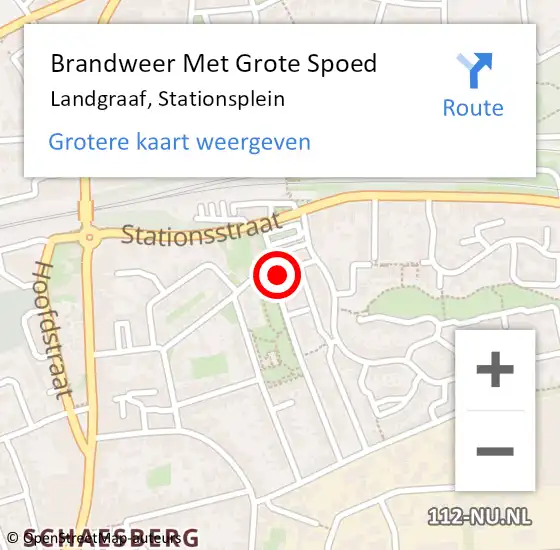 Locatie op kaart van de 112 melding: Brandweer Met Grote Spoed Naar Landgraaf, Stationsplein op 4 juli 2024 02:41