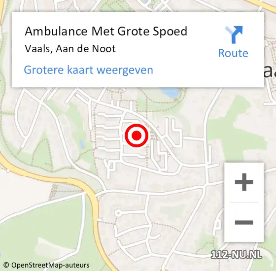 Locatie op kaart van de 112 melding: Ambulance Met Grote Spoed Naar Vaals, Aan de Noot op 17 oktober 2013 11:26