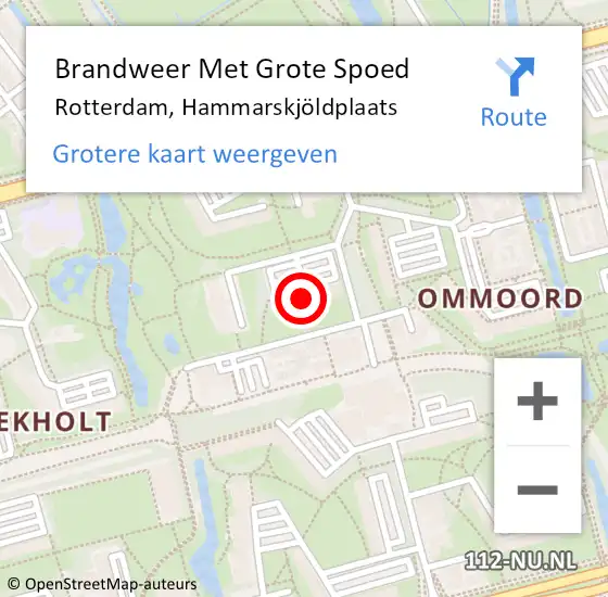 Locatie op kaart van de 112 melding: Brandweer Met Grote Spoed Naar Rotterdam, Hammarskjöldplaats op 4 juli 2024 05:41