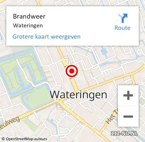 Locatie op kaart van de 112 melding: Brandweer Wateringen op 4 juli 2024 07:20