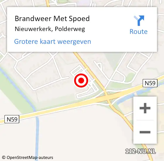 Locatie op kaart van de 112 melding: Brandweer Met Spoed Naar Nieuwerkerk, Polderweg op 4 juli 2024 07:44