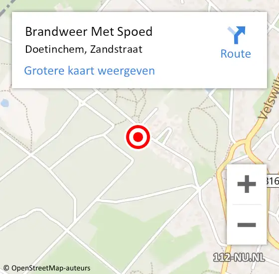 Locatie op kaart van de 112 melding: Brandweer Met Spoed Naar Doetinchem, Zandstraat op 4 juli 2024 08:12