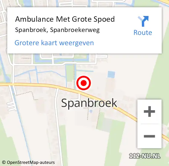 Locatie op kaart van de 112 melding: Ambulance Met Grote Spoed Naar Spanbroek, Spanbroekerweg op 4 juli 2024 08:23