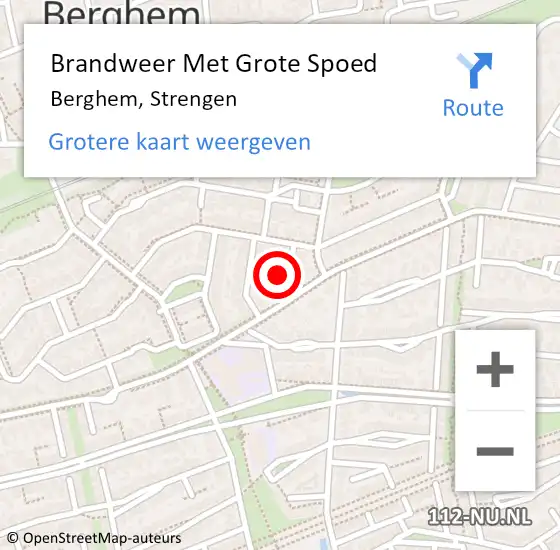 Locatie op kaart van de 112 melding: Brandweer Met Grote Spoed Naar Berghem, Strengen op 4 juli 2024 08:25