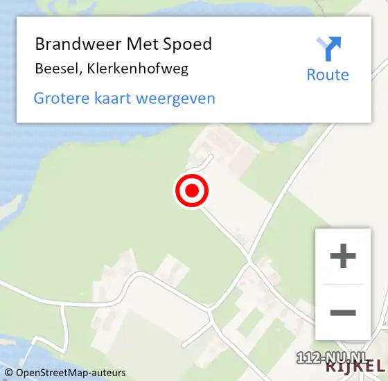 Locatie op kaart van de 112 melding: Brandweer Met Spoed Naar Beesel, Klerkenhofweg op 4 juli 2024 08:26