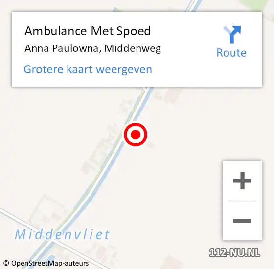 Locatie op kaart van de 112 melding: Ambulance Met Spoed Naar Anna Paulowna, Middenweg op 4 juli 2024 08:51