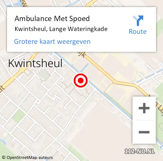 Locatie op kaart van de 112 melding: Ambulance Met Spoed Naar Kwintsheul, Lange Wateringkade op 4 juli 2024 09:18