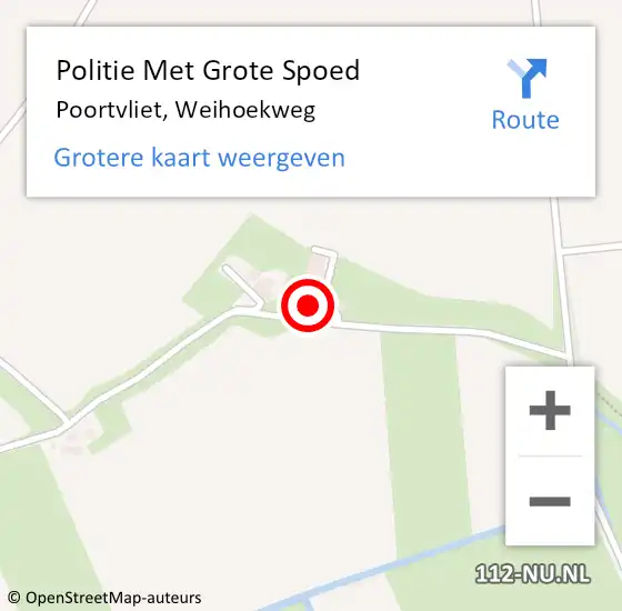 Locatie op kaart van de 112 melding: Politie Met Grote Spoed Naar Poortvliet, Weihoekweg op 4 juli 2024 09:49