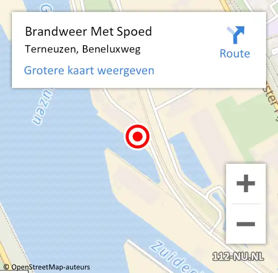 Locatie op kaart van de 112 melding: Brandweer Met Spoed Naar Terneuzen, Beneluxweg op 4 juli 2024 10:18