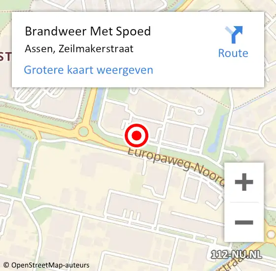 Locatie op kaart van de 112 melding: Brandweer Met Spoed Naar Assen, Zeilmakerstraat op 4 juli 2024 10:23