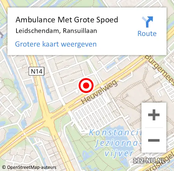 Locatie op kaart van de 112 melding: Ambulance Met Grote Spoed Naar Leidschendam, Ransuillaan op 4 juli 2024 10:41