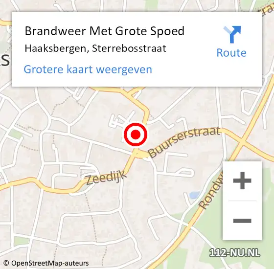 Locatie op kaart van de 112 melding: Brandweer Met Grote Spoed Naar Haaksbergen, Sterrebosstraat op 4 juli 2024 11:02