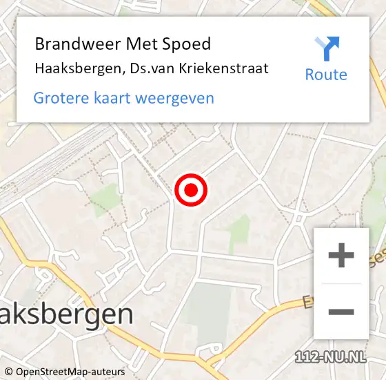 Locatie op kaart van de 112 melding: Brandweer Met Spoed Naar Haaksbergen, Ds.van Kriekenstraat op 4 juli 2024 12:06