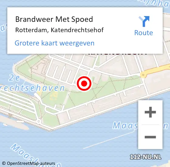 Locatie op kaart van de 112 melding: Brandweer Met Spoed Naar Rotterdam, Katendrechtsehof op 4 juli 2024 12:36