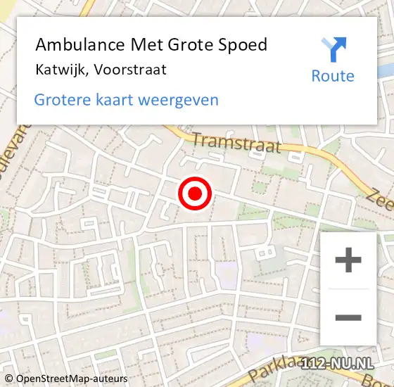 Locatie op kaart van de 112 melding: Ambulance Met Grote Spoed Naar Katwijk, Voorstraat op 4 juli 2024 12:49