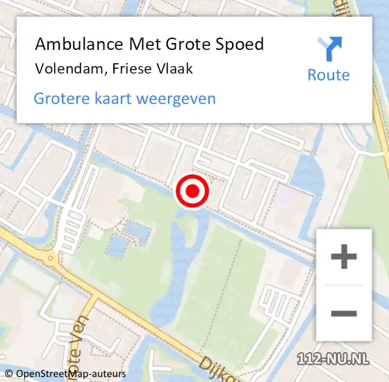 Locatie op kaart van de 112 melding: Ambulance Met Grote Spoed Naar Volendam, Friese Vlaak op 4 juli 2024 13:15