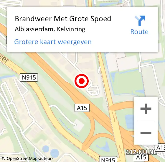 Locatie op kaart van de 112 melding: Brandweer Met Grote Spoed Naar Alblasserdam, Kelvinring op 4 juli 2024 13:27