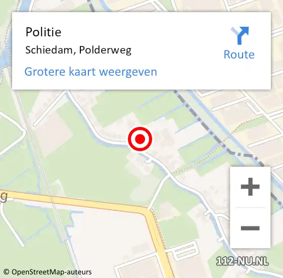 Locatie op kaart van de 112 melding: Politie Schiedam, Polderweg op 4 juli 2024 13:31