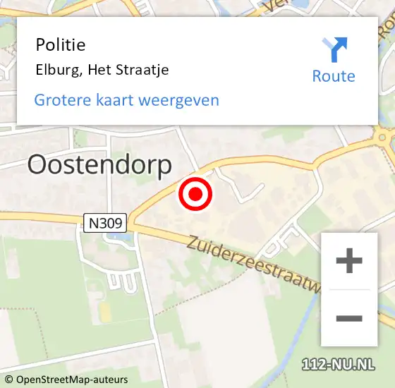 Locatie op kaart van de 112 melding: Politie Elburg, Het Straatje op 4 juli 2024 13:35