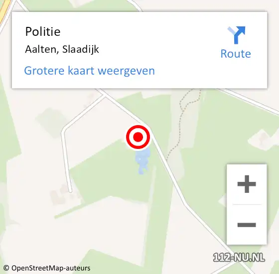 Locatie op kaart van de 112 melding: Politie Aalten, Slaadijk op 4 juli 2024 14:23