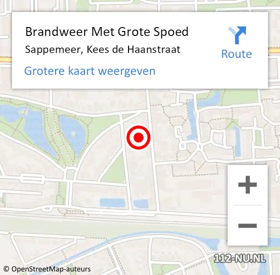 Locatie op kaart van de 112 melding: Brandweer Met Grote Spoed Naar Sappemeer, Kees de Haanstraat op 4 juli 2024 14:26