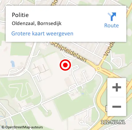 Locatie op kaart van de 112 melding: Politie Oldenzaal, Bornsedijk op 4 juli 2024 14:44