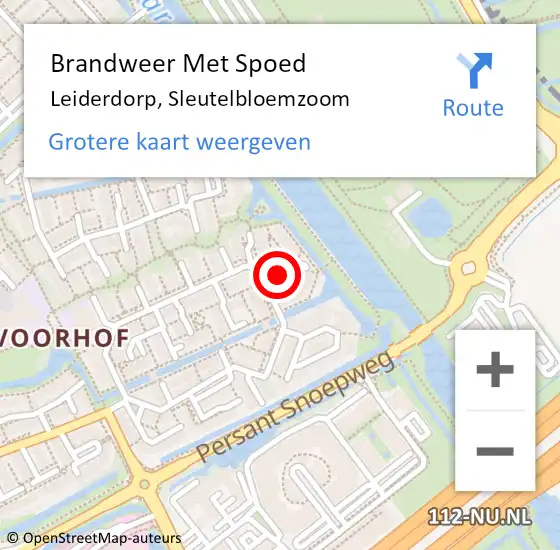 Locatie op kaart van de 112 melding: Brandweer Met Spoed Naar Leiderdorp, Sleutelbloemzoom op 4 juli 2024 14:58