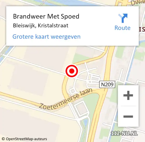 Locatie op kaart van de 112 melding: Brandweer Met Spoed Naar Bleiswijk, Kristalstraat op 4 juli 2024 15:11