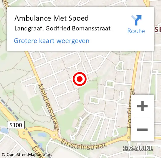 Locatie op kaart van de 112 melding: Ambulance Met Spoed Naar Landgraaf, Godfried Bomansstraat op 4 juli 2024 15:16