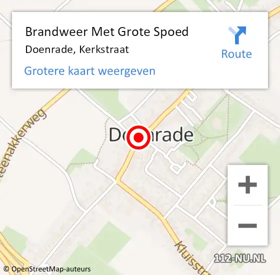 Locatie op kaart van de 112 melding: Brandweer Met Grote Spoed Naar Doenrade, Kerkstraat op 4 juli 2024 15:25