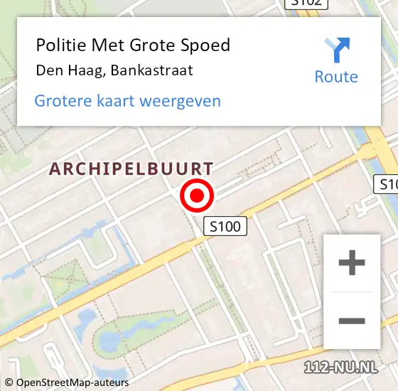 Locatie op kaart van de 112 melding: Politie Met Grote Spoed Naar Den Haag, Bankastraat op 4 juli 2024 15:28