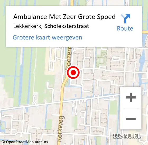 Locatie op kaart van de 112 melding: Ambulance Met Zeer Grote Spoed Naar Lekkerkerk, Scholeksterstraat op 4 juli 2024 15:46