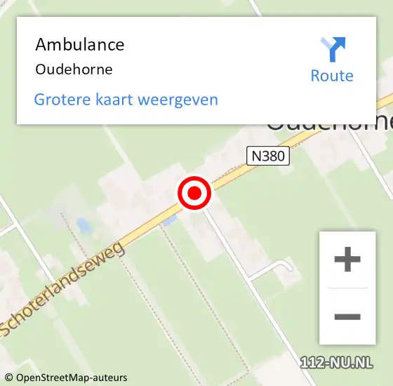 Locatie op kaart van de 112 melding: Ambulance Oudehorne op 4 juli 2024 15:51