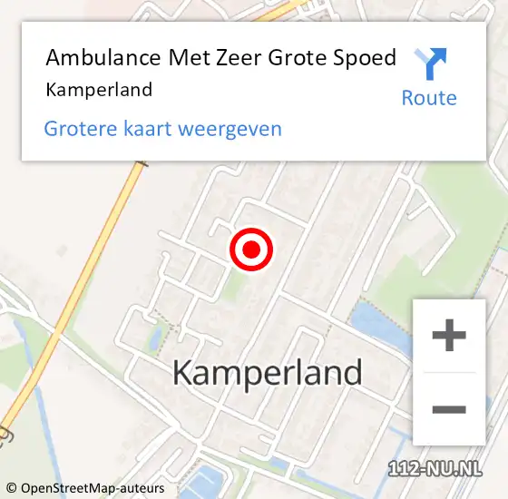Locatie op kaart van de 112 melding: Ambulance Met Zeer Grote Spoed Naar Kamperland op 4 juli 2024 16:17
