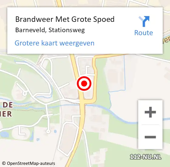 Locatie op kaart van de 112 melding: Brandweer Met Grote Spoed Naar Barneveld, Stationsweg op 4 juli 2024 16:31