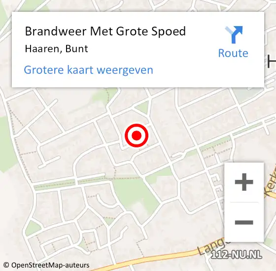 Locatie op kaart van de 112 melding: Brandweer Met Grote Spoed Naar Haaren, Bunt op 4 juli 2024 16:33