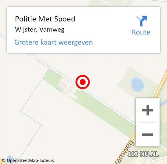 Locatie op kaart van de 112 melding: Politie Met Spoed Naar Wijster, Vamweg op 4 juli 2024 16:47