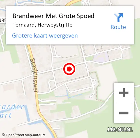 Locatie op kaart van de 112 melding: Brandweer Met Grote Spoed Naar Ternaard, Herweystrjitte op 4 juli 2024 16:47