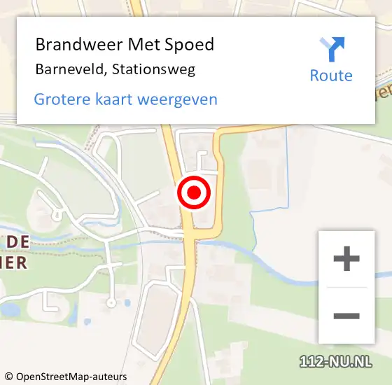 Locatie op kaart van de 112 melding: Brandweer Met Spoed Naar Barneveld, Stationsweg op 4 juli 2024 16:52