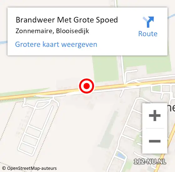 Locatie op kaart van de 112 melding: Brandweer Met Grote Spoed Naar Zonnemaire, Blooisedijk op 4 juli 2024 16:53